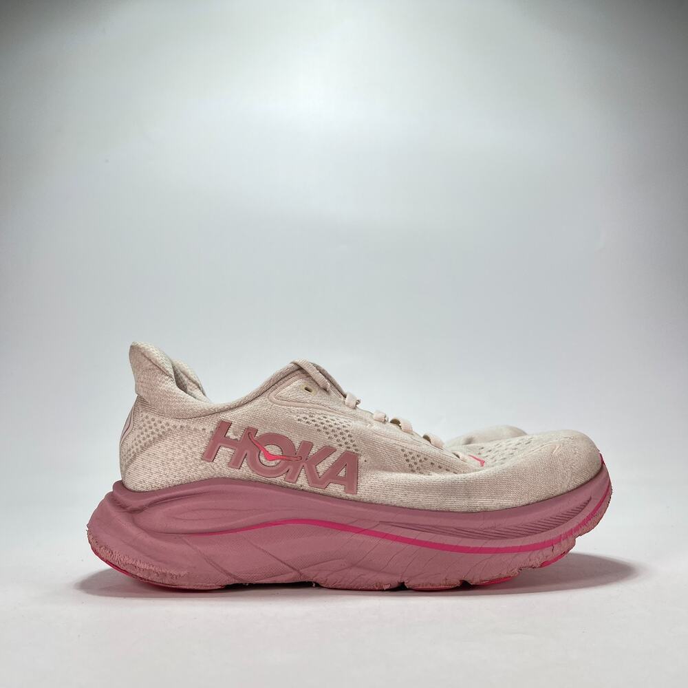 HOKA Clifton 10 Wide Rose Cream Road Running Shoes 1162050 RMD Women's Size 8.5D